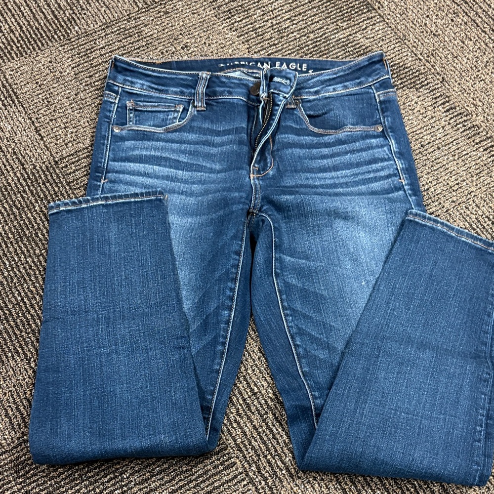 American Eagle Outfitters Women's Dark Blue Skinny Jeans